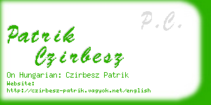 patrik czirbesz business card